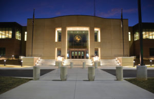 Newton Justice Center at Night