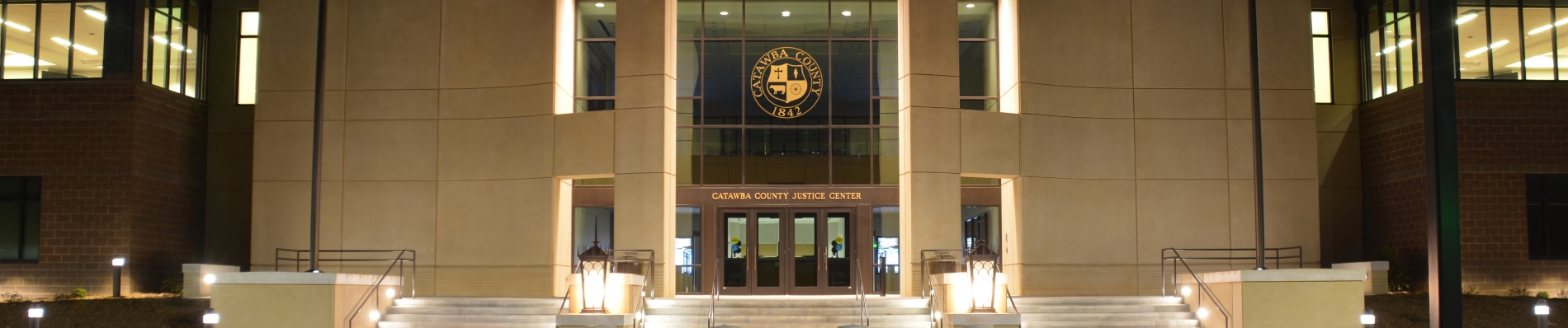 Crop of Newton Justice Center at Night
